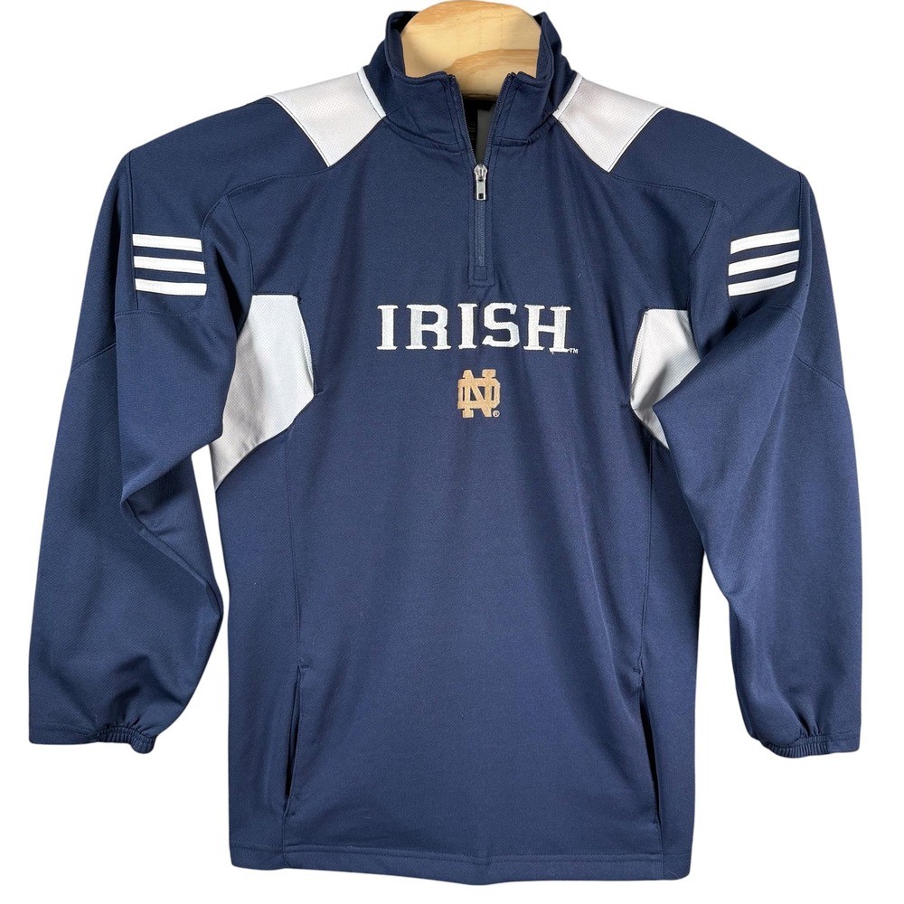 Adidas Notre Dame Fighting Irish Pullover Youth XL Navy Blue 1/4 Zip Jacket